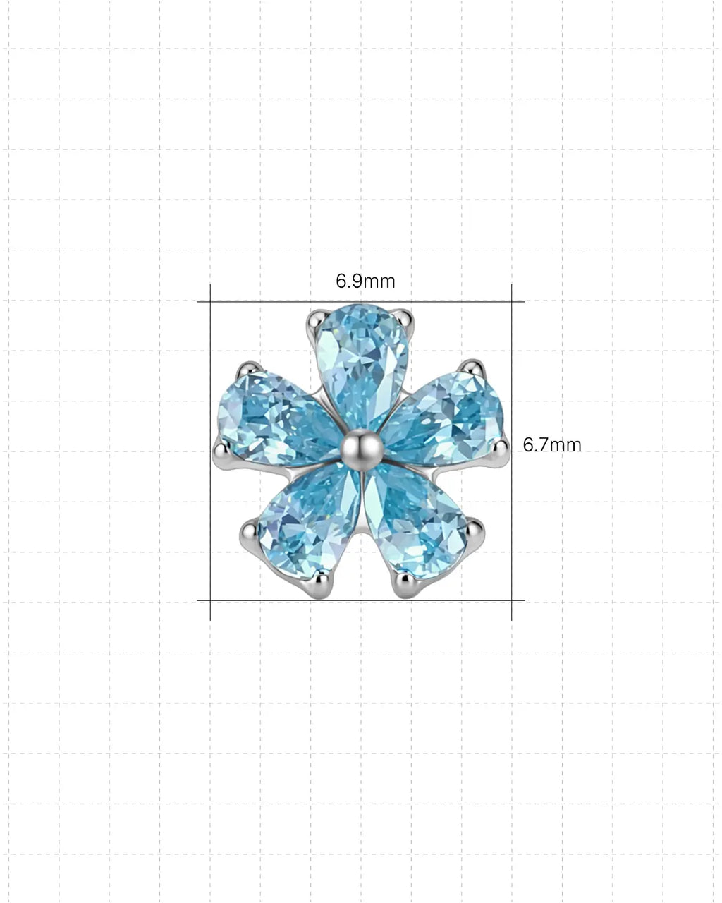 Pear Petal Blossom Flatback Stud