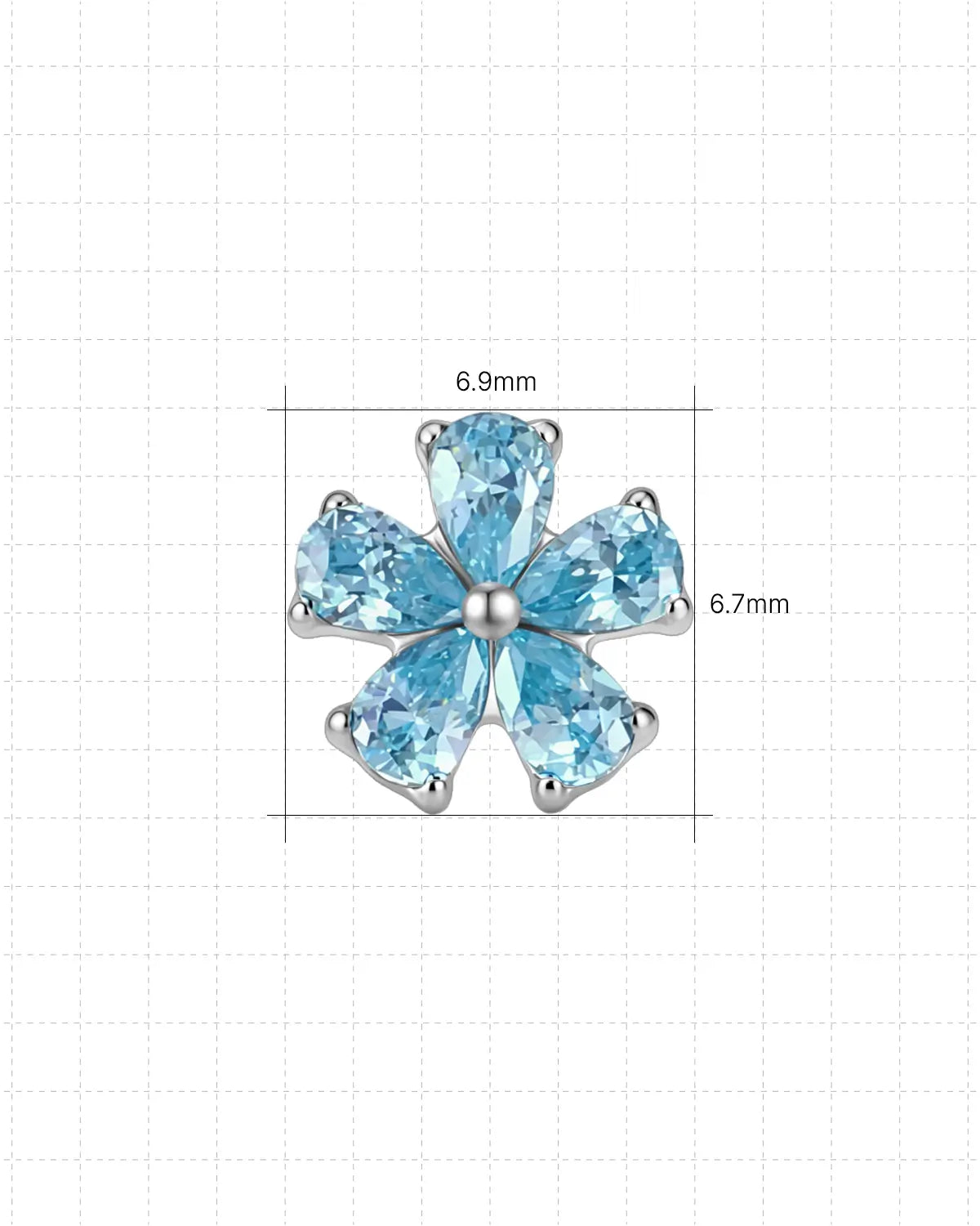 Pear Petal Blossom Flatback Stud