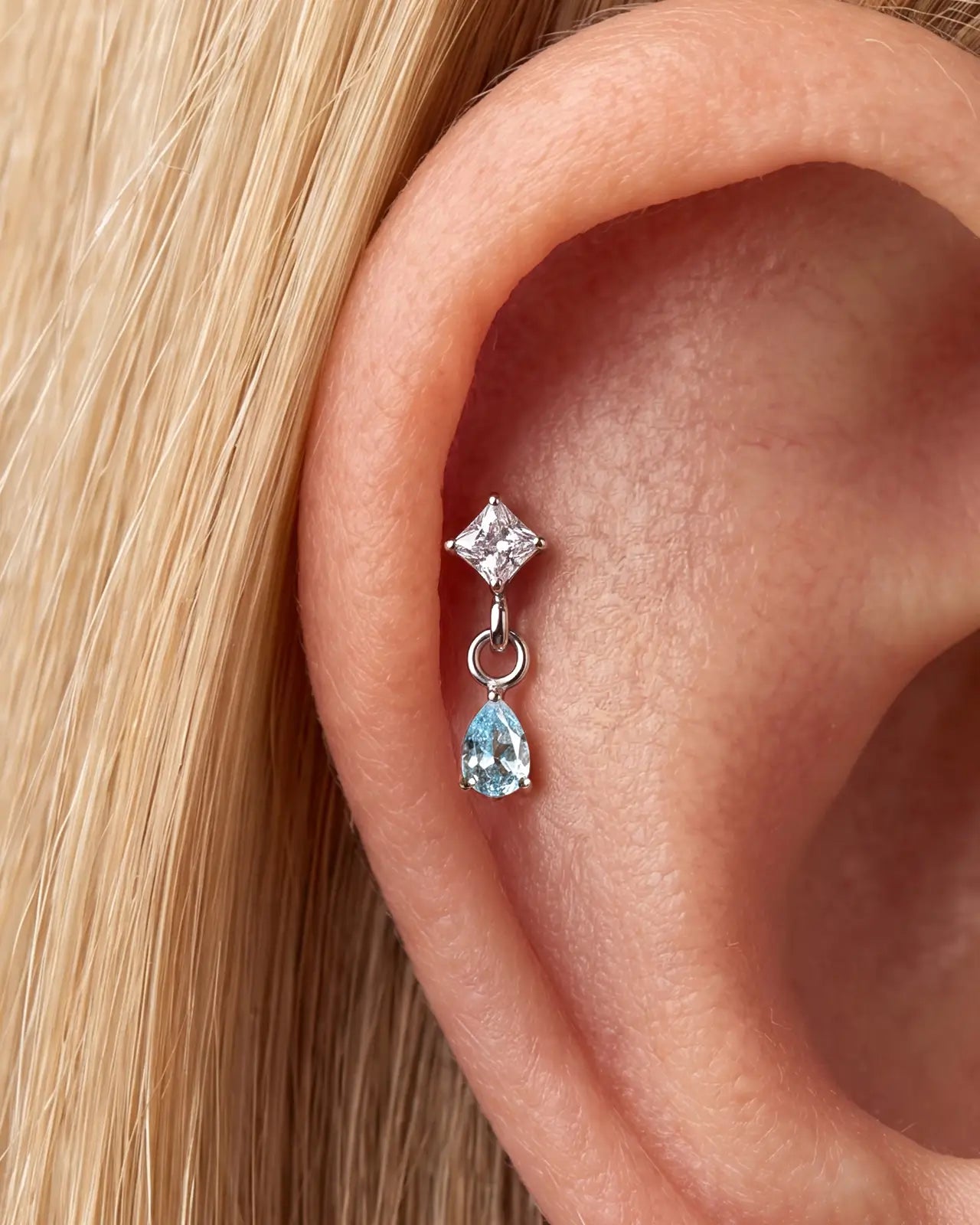 Starfall Teardrop Flatback Stud