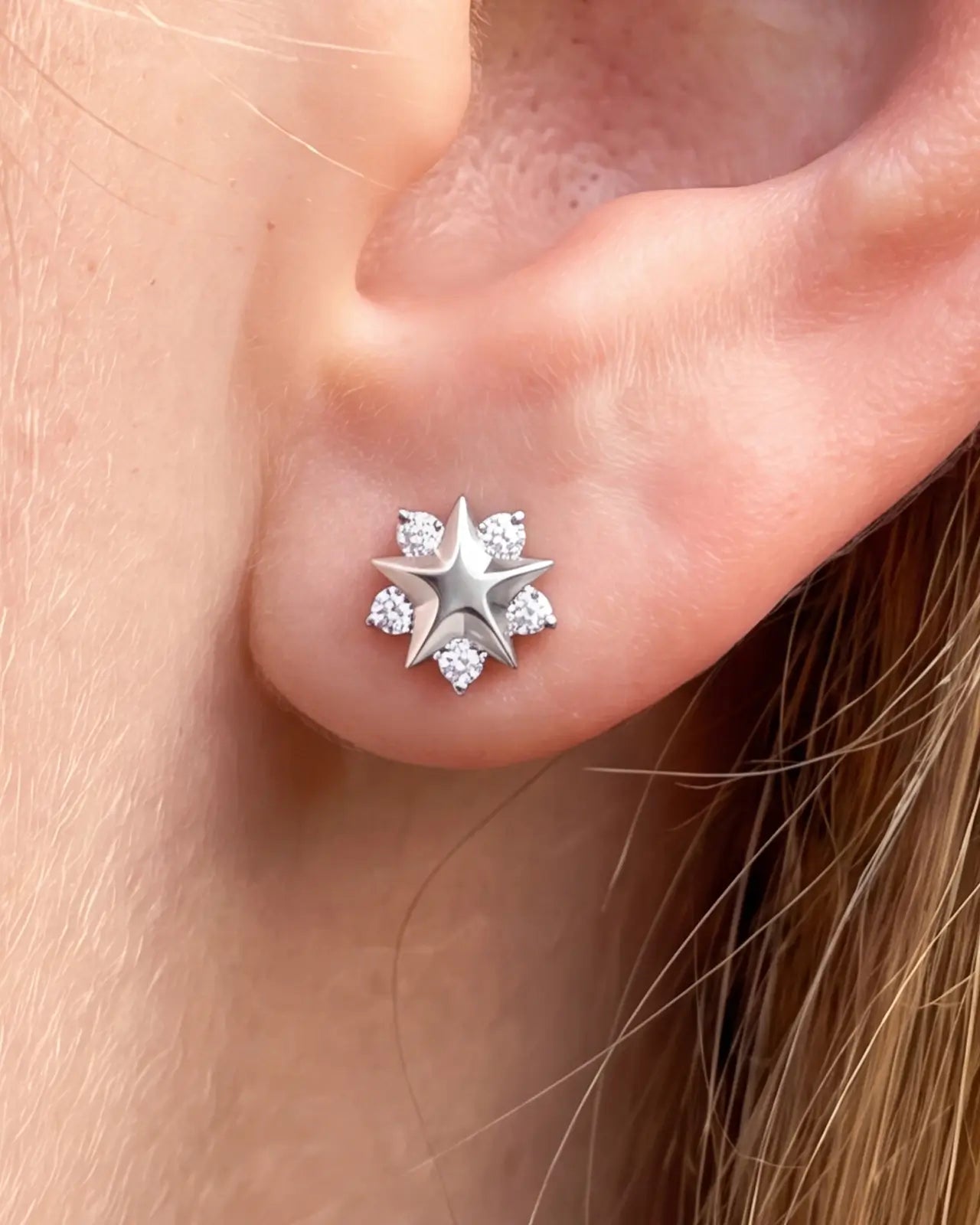 Celestial Star Halo Flatback Stud