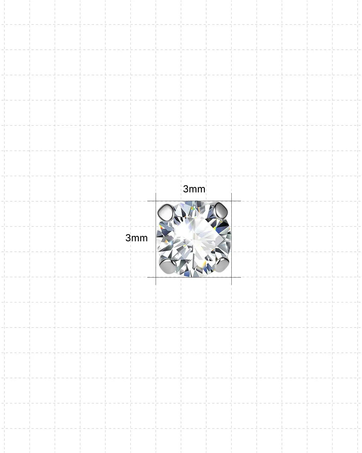 Brilliant Moissanite Solitaire Flatback Stud