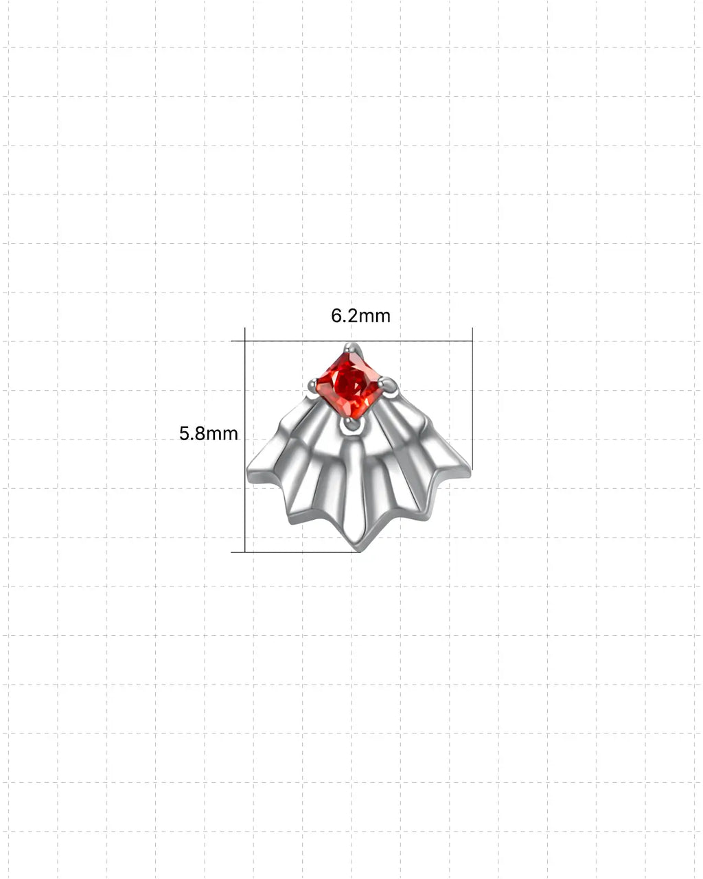 Drapierter Fächer-Flatback-Stecker