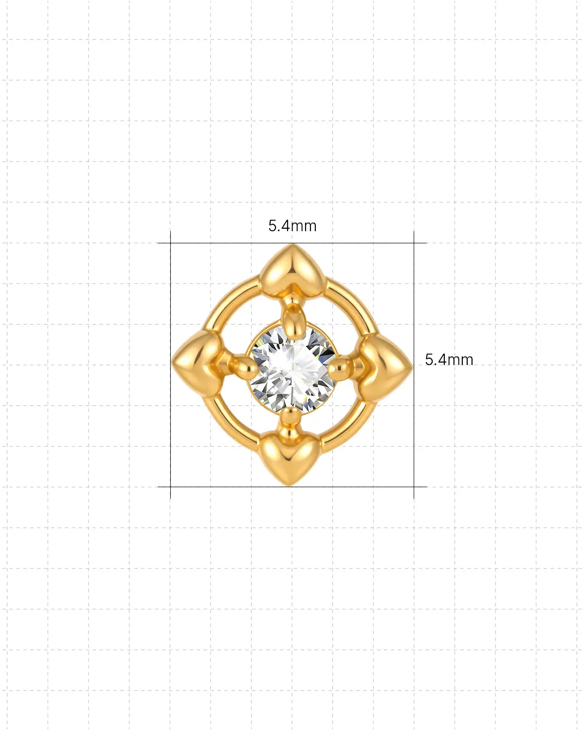Heart Halo Flatback Stud