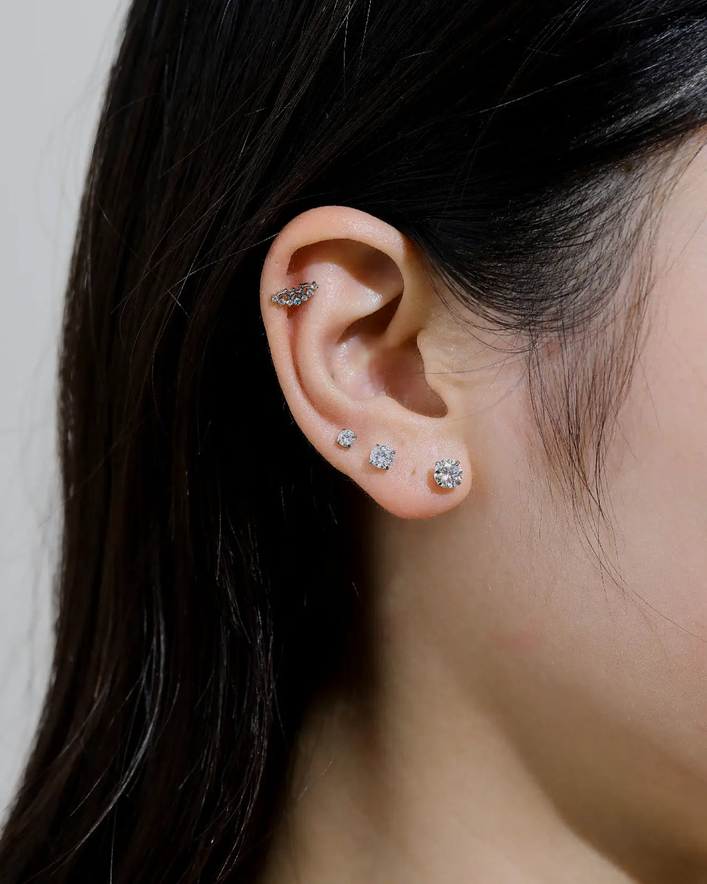 Brilliant Moissanite Solitaire Flatback Stud
