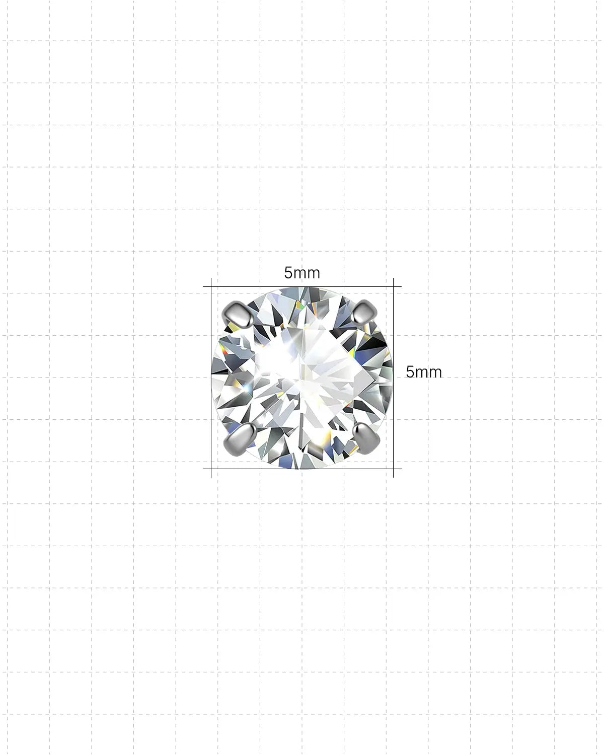 Brilliant Moissanite Solitaire Flatback Stud