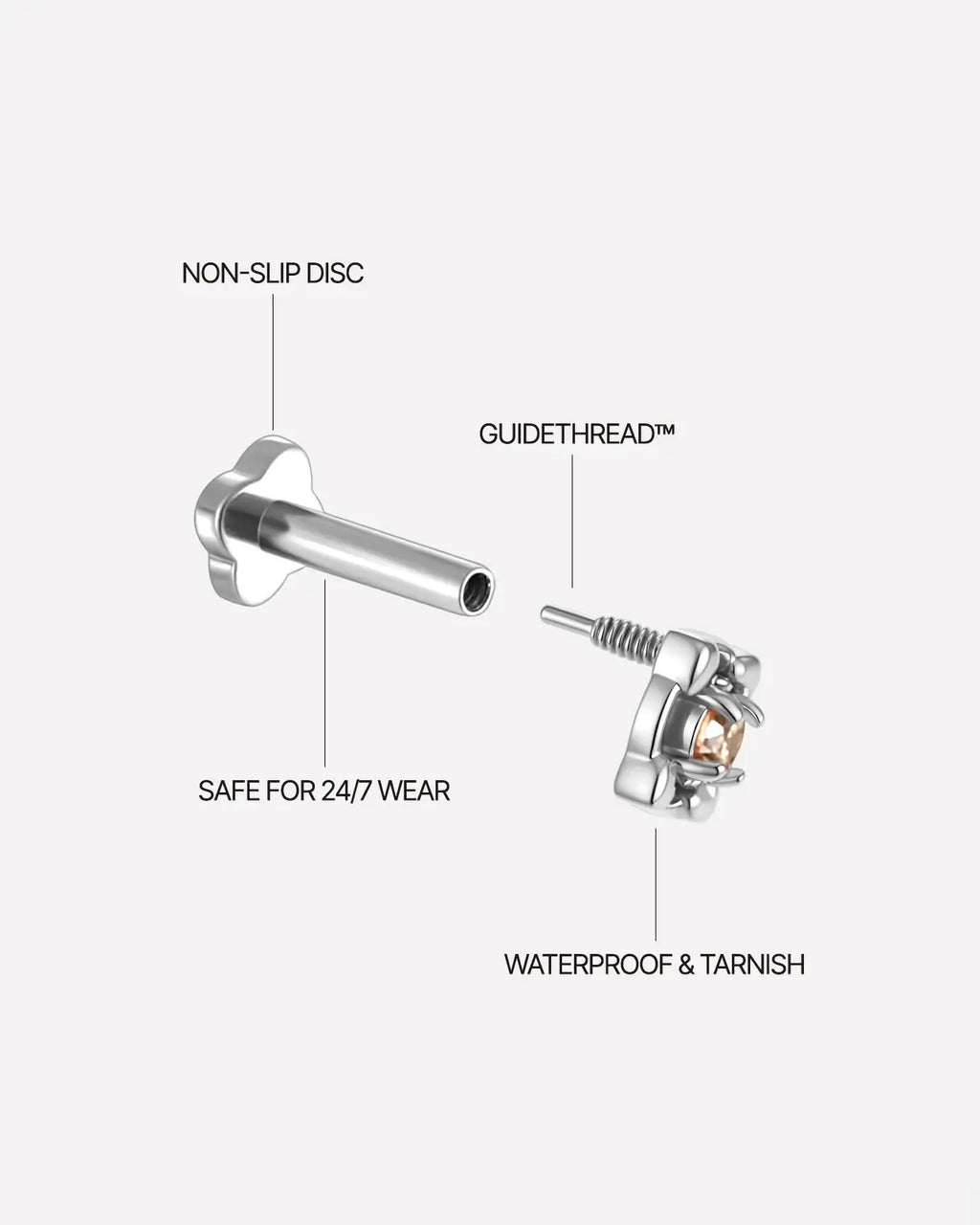 Heart Halo Flatback Stud