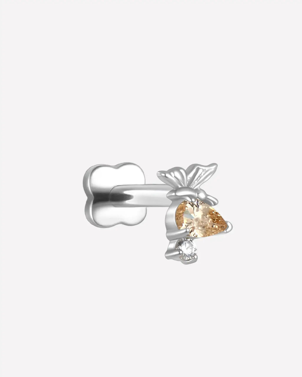Butterfly Pear-Cut Zircon Flatback Stud