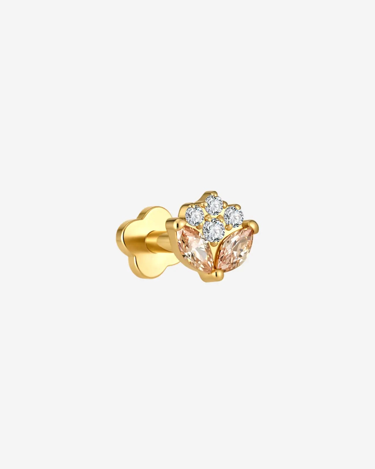 Marquise Petal Bloom Flatback Stud