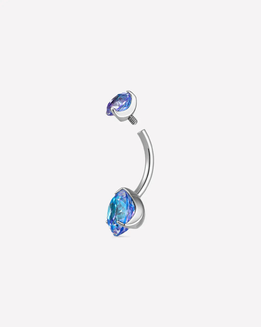 Rose-Cut Duo Zirconia Belly Button Ring