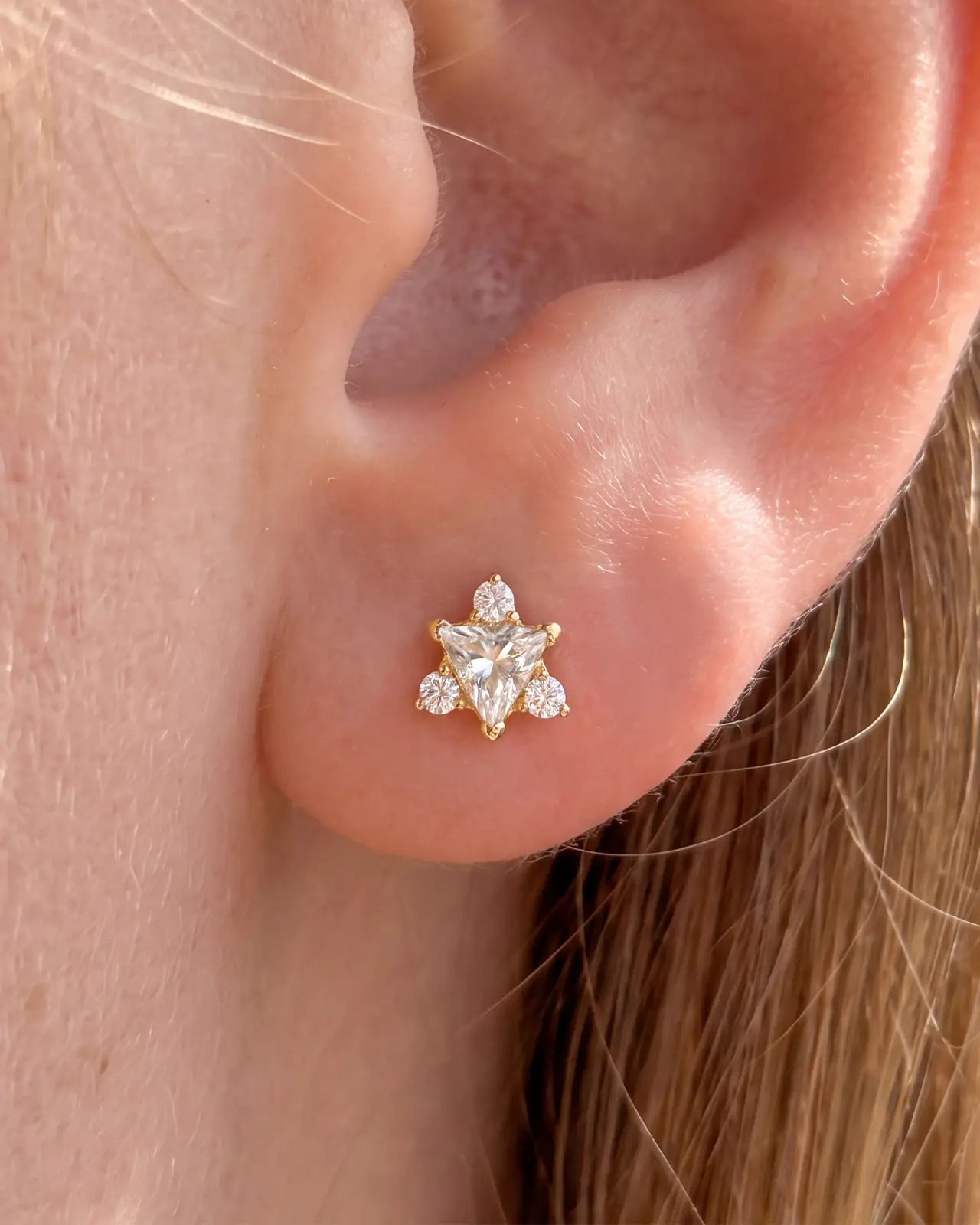 Vespera Trillion Starburst Flatback Stud