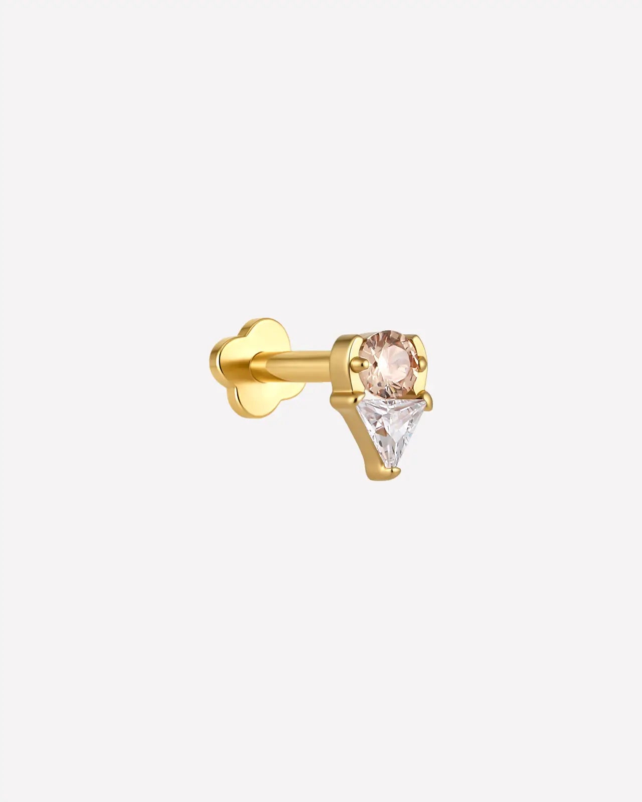 Two-Stone Trillion Drop Flatback Stud