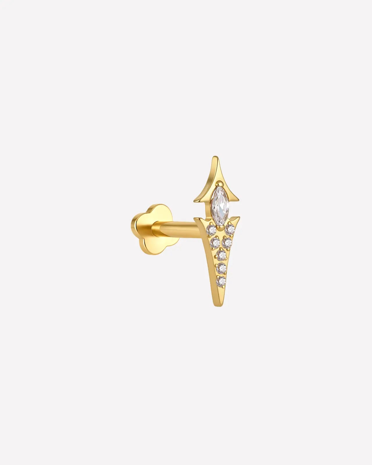 Marquise Spear Halo Flatback Stud