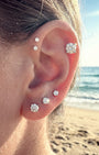 Brilliant Moissanite Solitaire Flatback Stud
