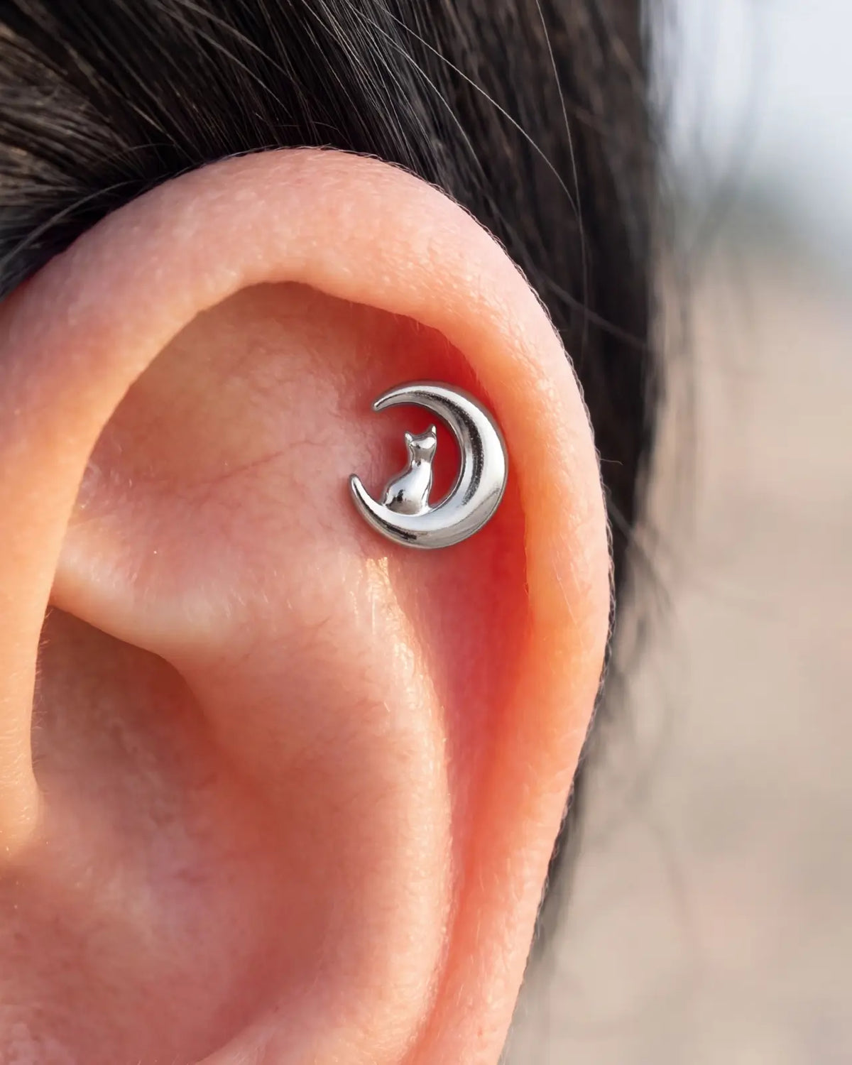 Flatback-Stecker „Mondbeleuchtete Katzensichel“