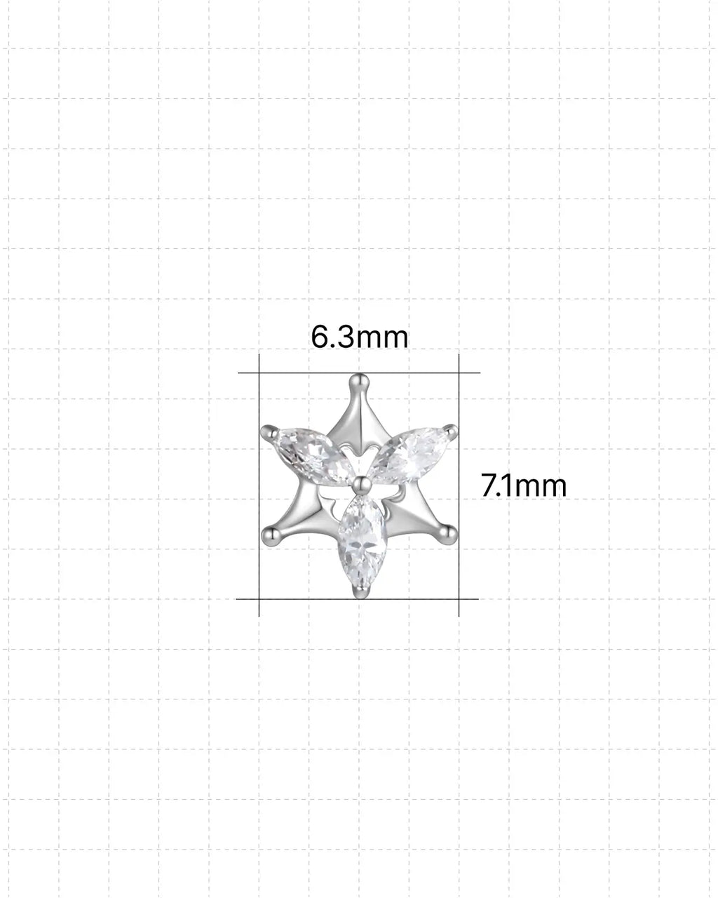 Marquise-Stern-Blüten-Flatback-Stecker