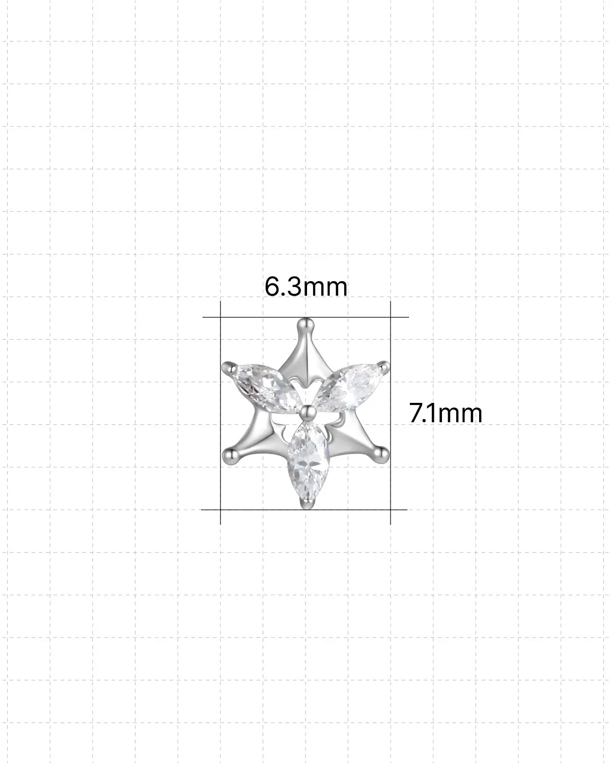 Marquise Star Bloom Flatback Stud