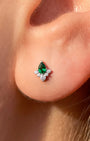 Emerald Pear Cluster Flatback Stud