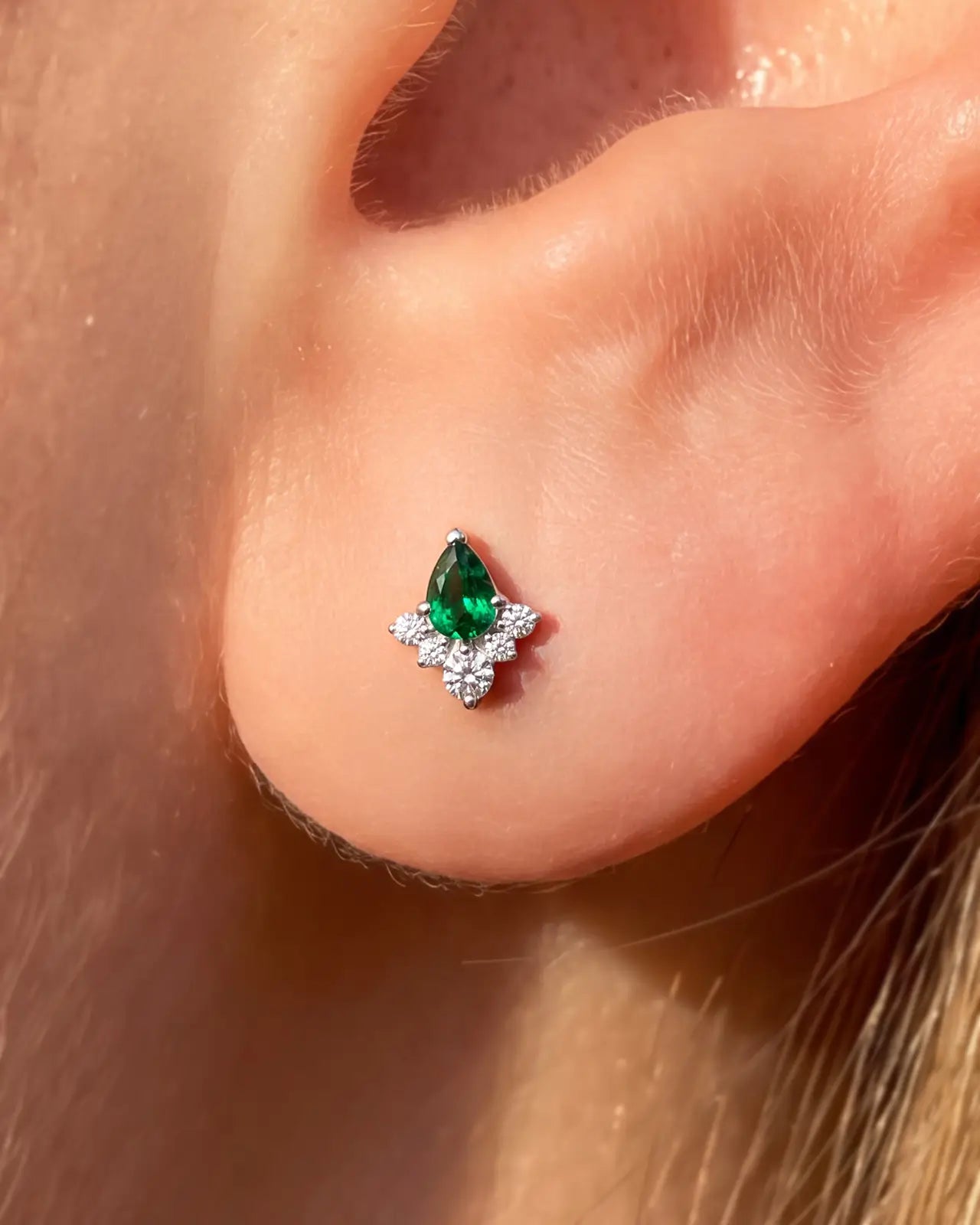 Regal Pear Cluster Flatback Stud