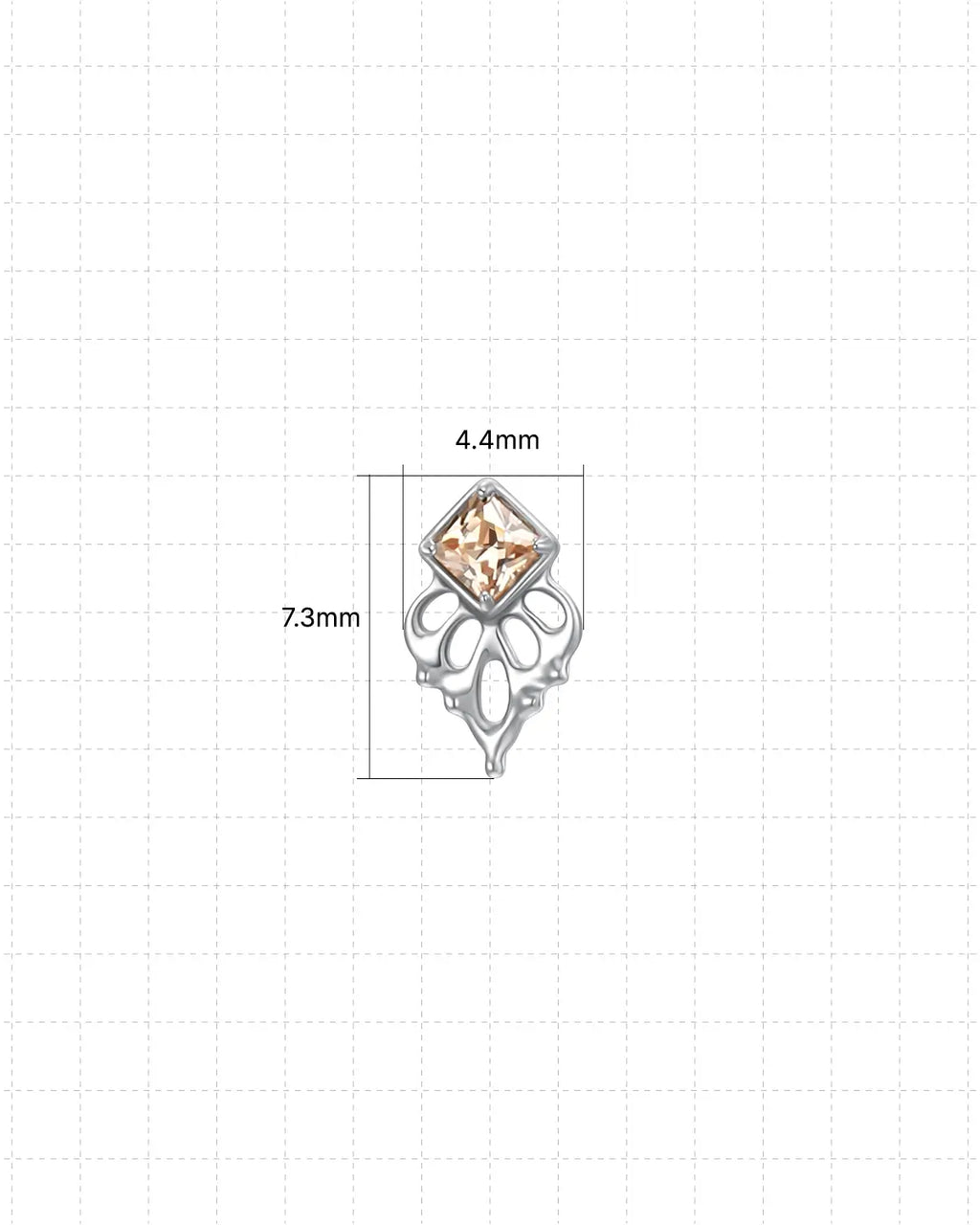 Ornate Diamond Bloom Flatback Stud