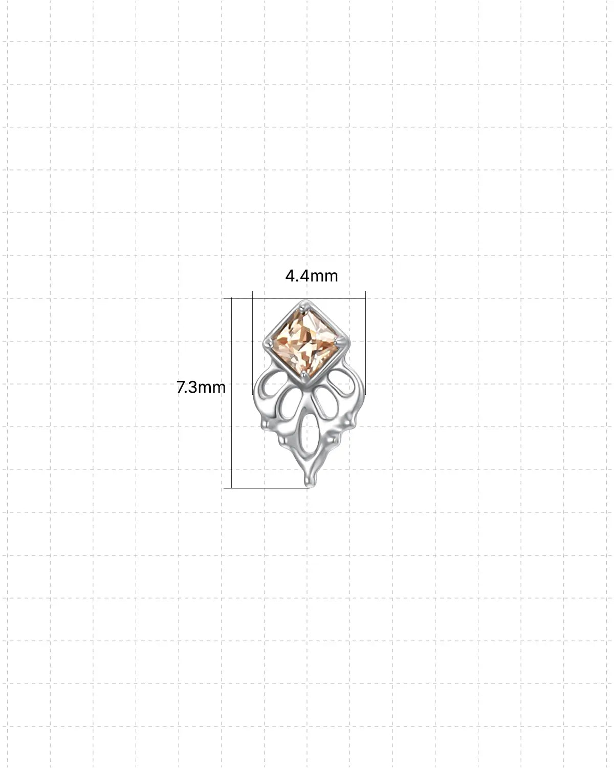 Ornate Diamond Bloom Flatback Stud
