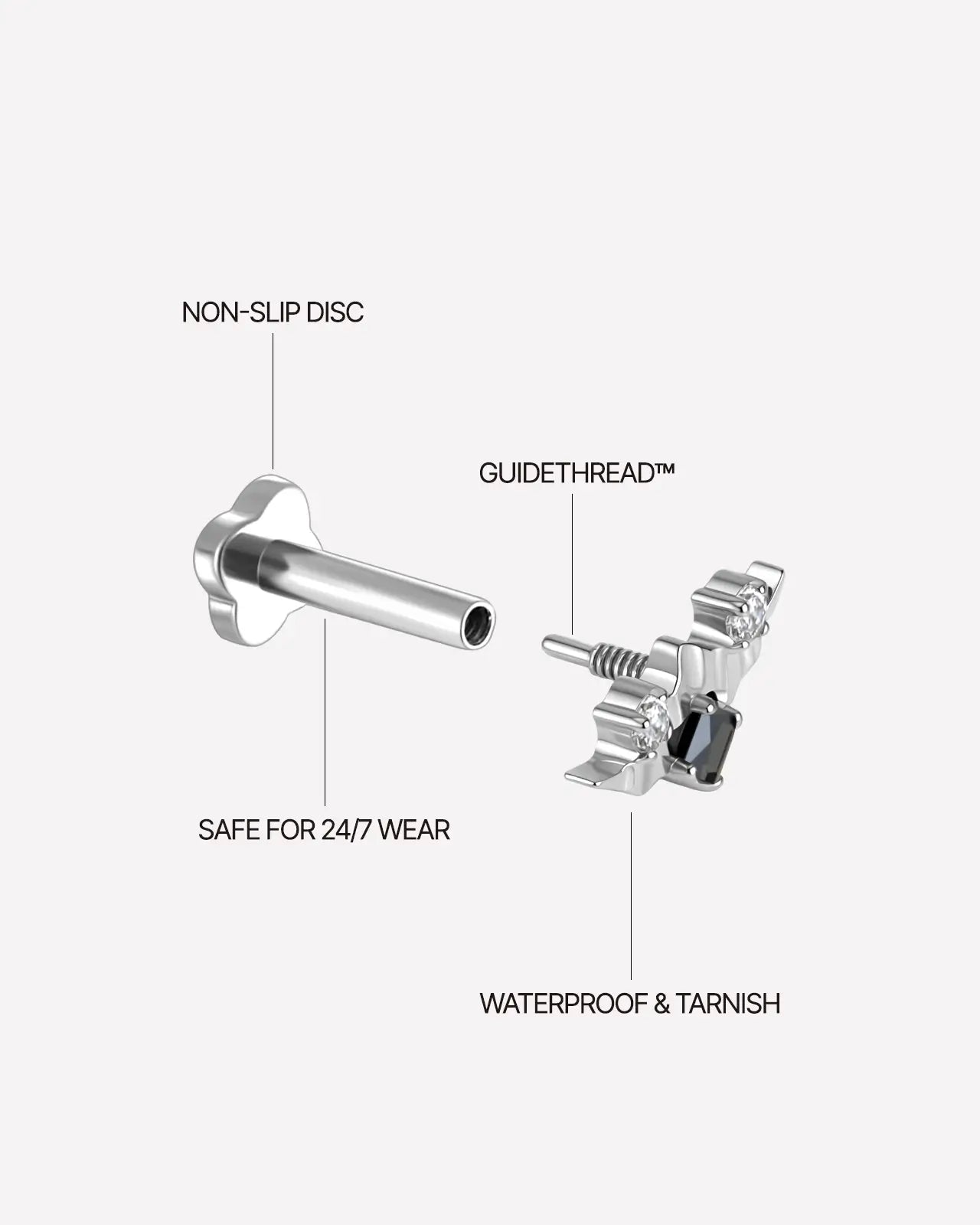 Nocturne Wing Flatback Stud