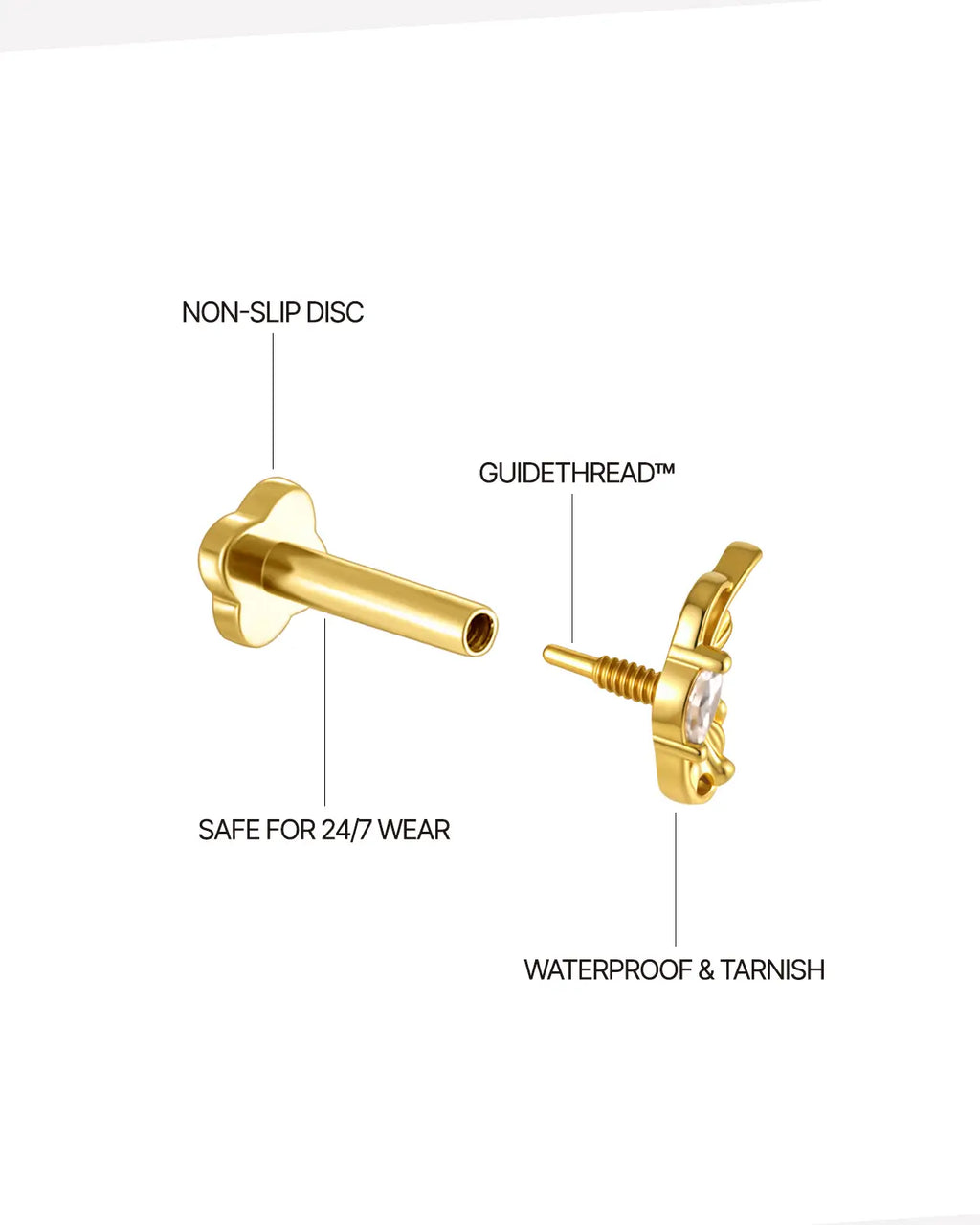 Ohrstecker „Feenflügel Flatback“