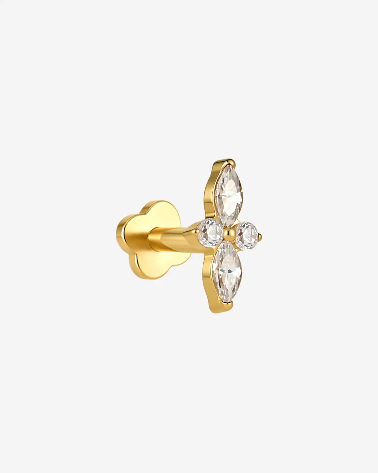 Marquise Duo Cluster Flatback Stud