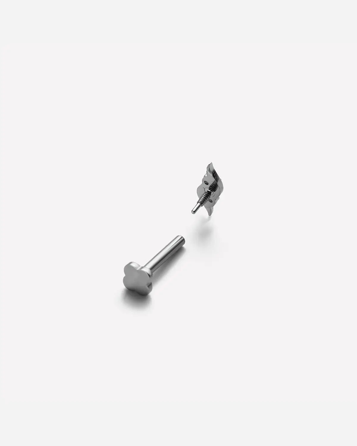 Ohrstecker "Fließendes Flammenblatt", flache Rückseite