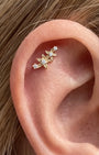 Cascading Floral Zirconia Flatback Stud