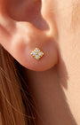 Ornate Scalloped Cross Flatback Stud