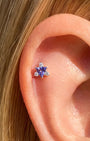 Lavender Trillion Starburst Flatback Stud