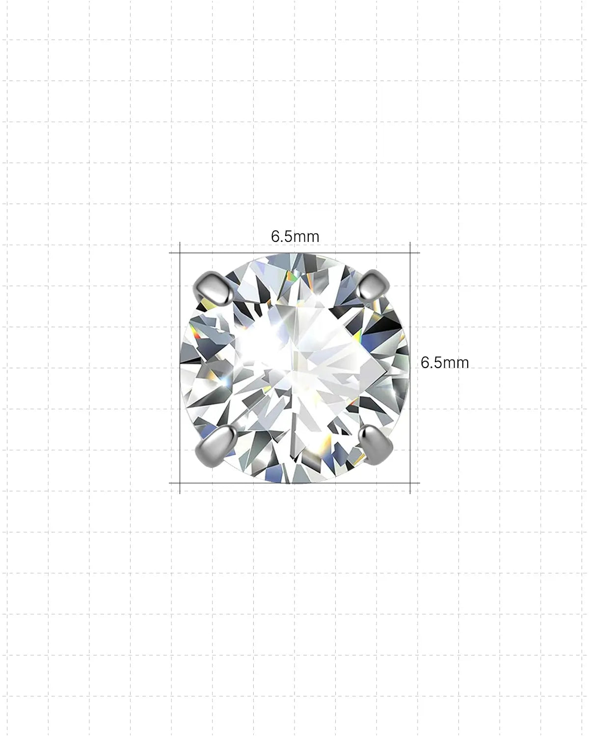Brilliant Moissanite Solitaire Flatback Stud