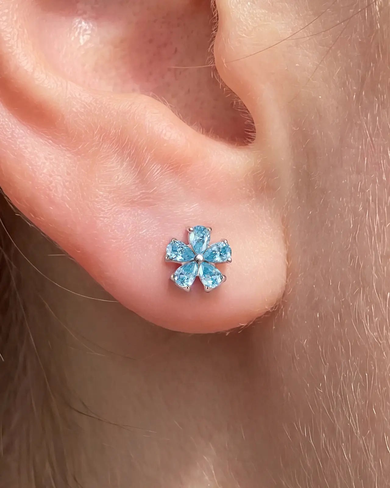 Pear Petal Blossom Flatback Stud