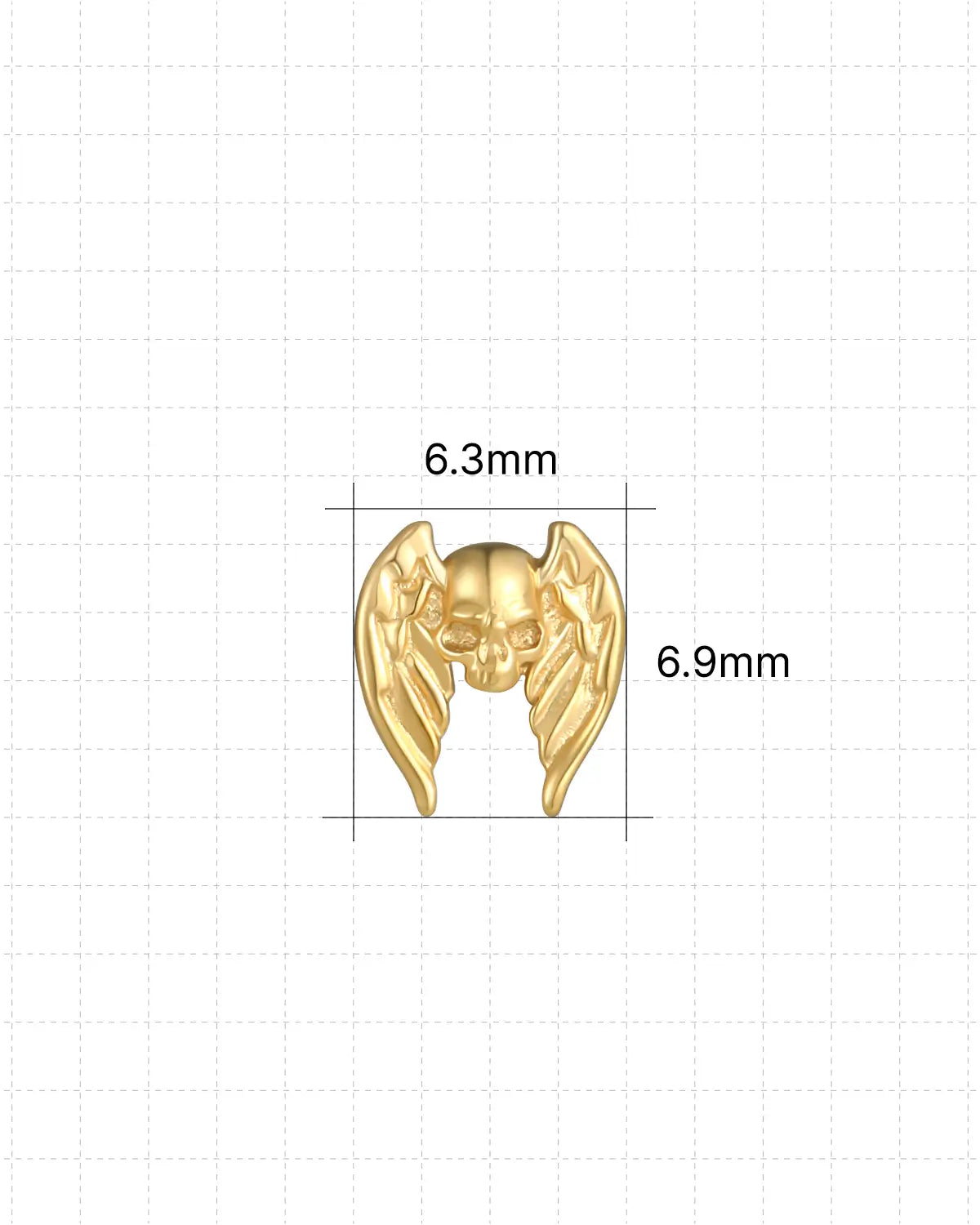 Winged Skull Flatback Stud