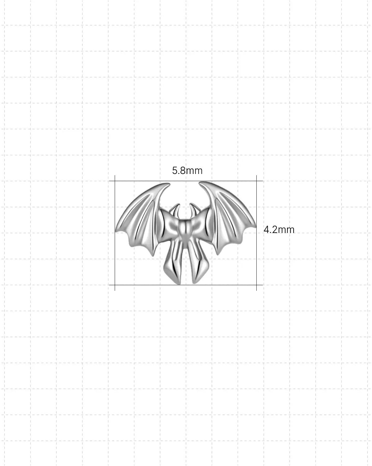 Batwing Silhouette Flatback Stud