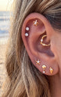 Seashell Drop Zircon Flatback Stud