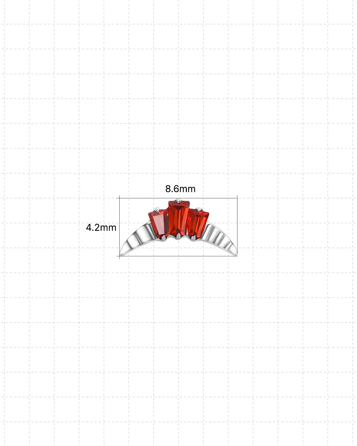 Dual Horn Crescent Flatback Stud