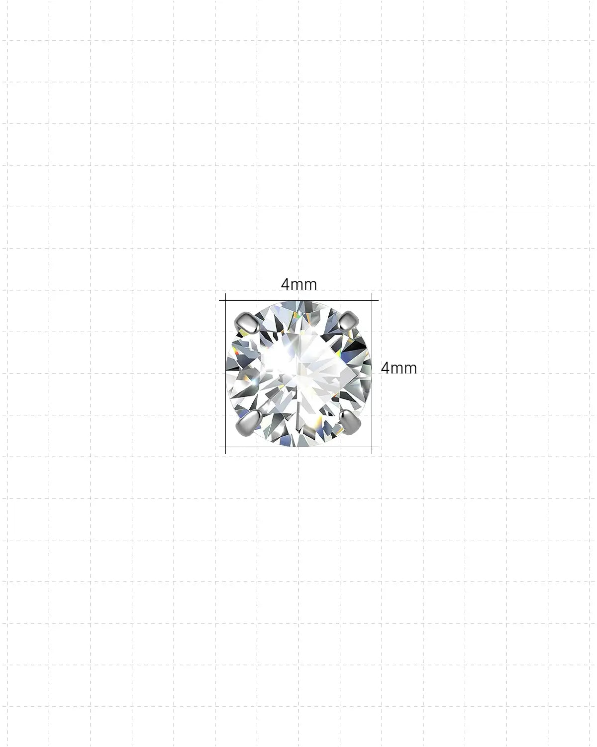 Brilliant Moissanite Solitaire Flatback Stud