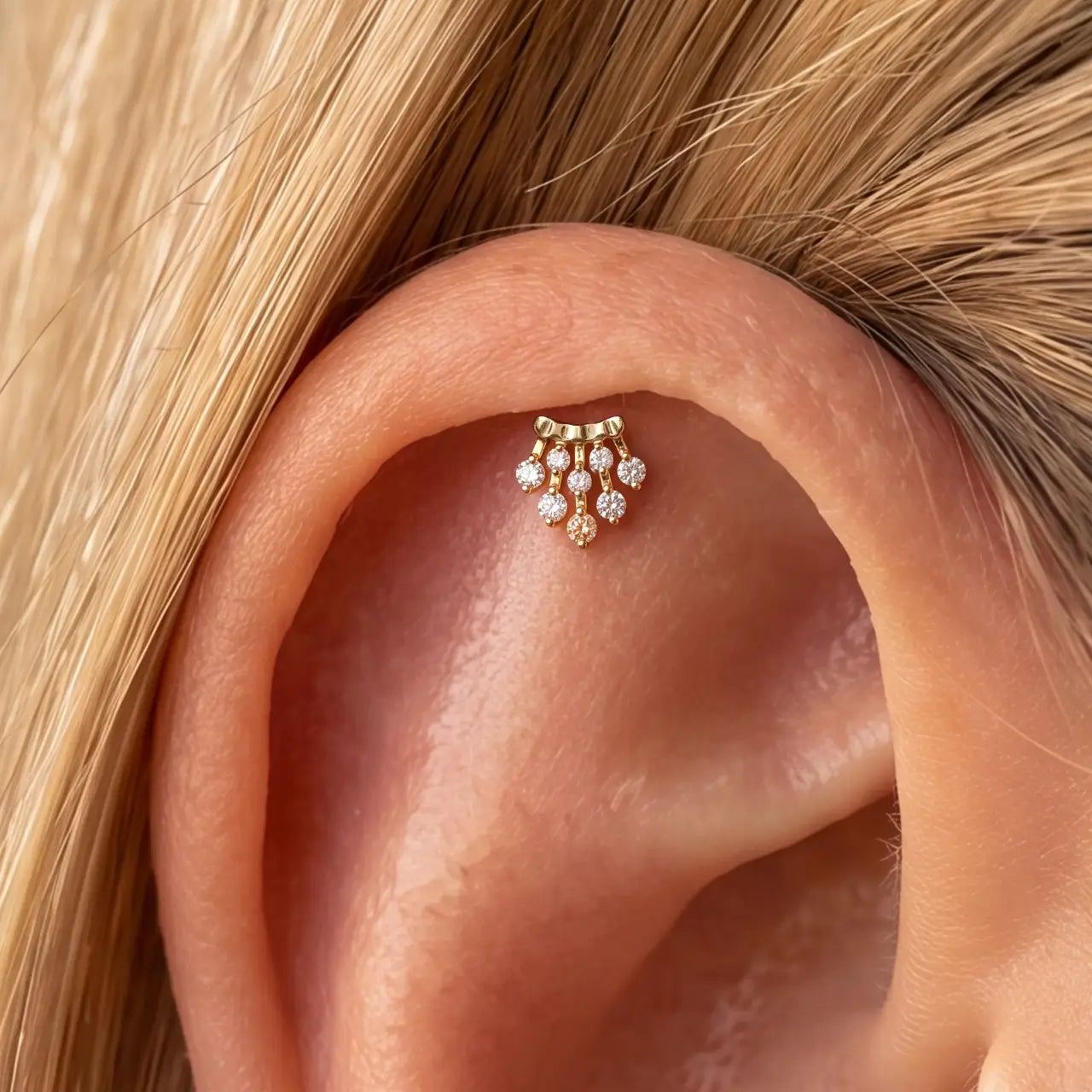 Lyrielle Chandelier Cascade Flatback Stud