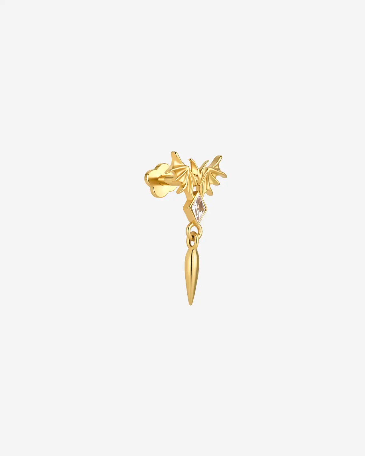 Bat Wing Diamond Drop Flatback Stud
