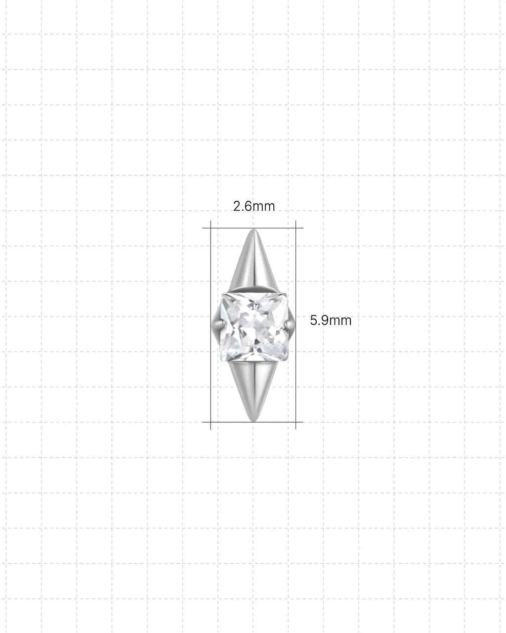 Vierkantprisma Speer Flatback Stud