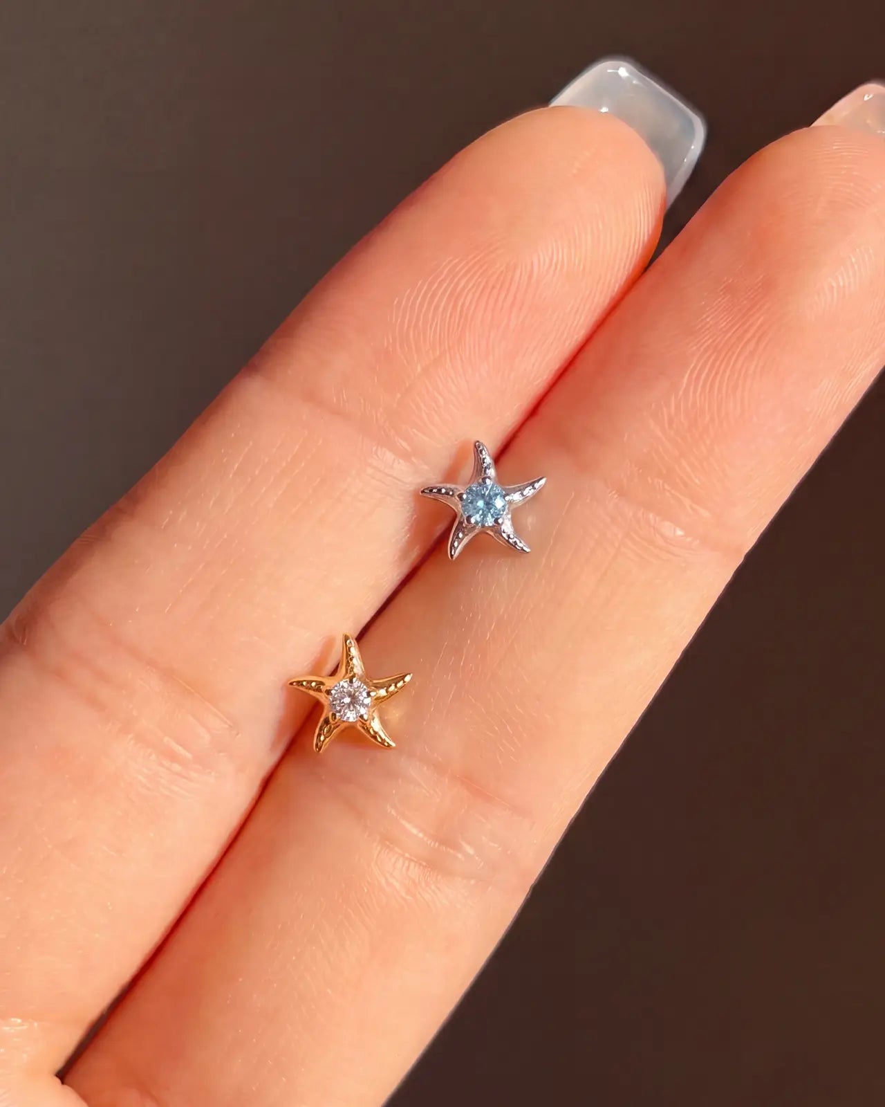 Sea Star Zircon Flatback Stud