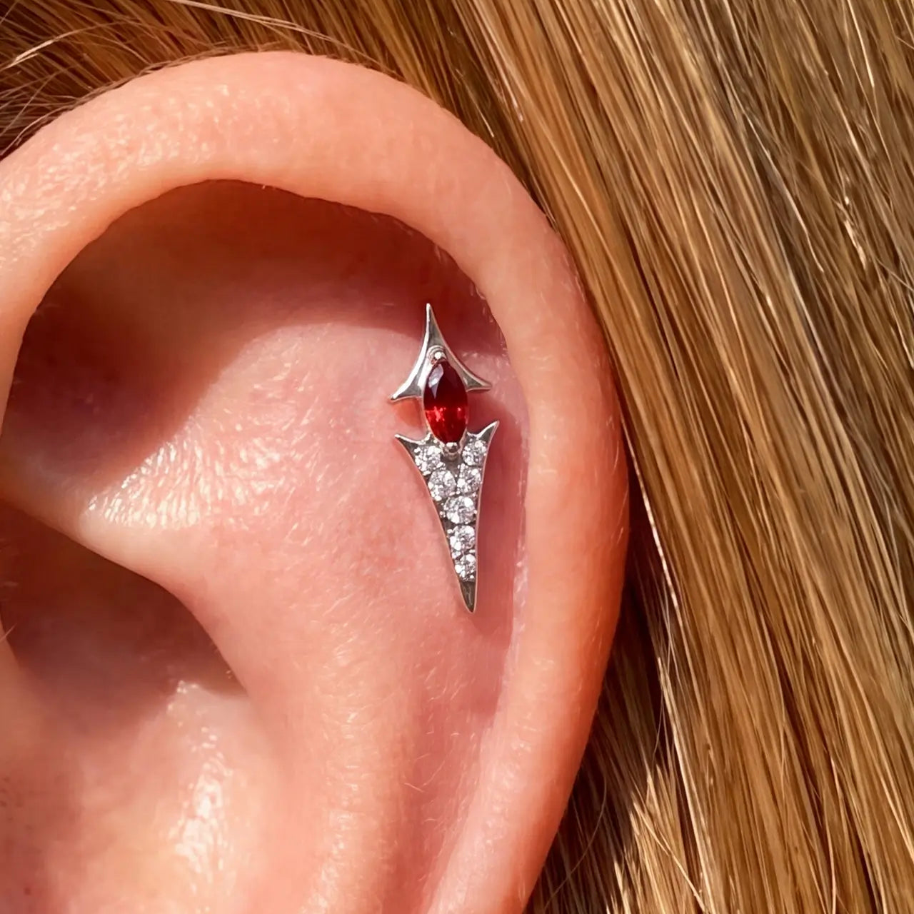Marquise Spear Halo Flatback Stud