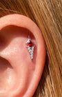 Marquise Spear Halo Flatback Stud