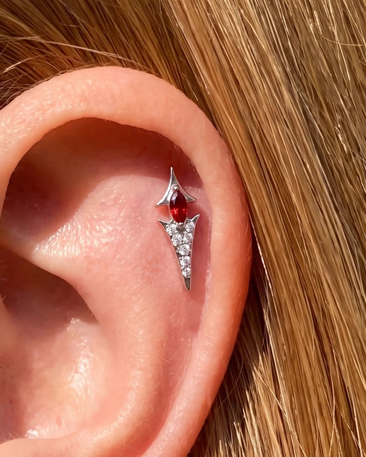 Marquise Spear Halo Flatback Stud