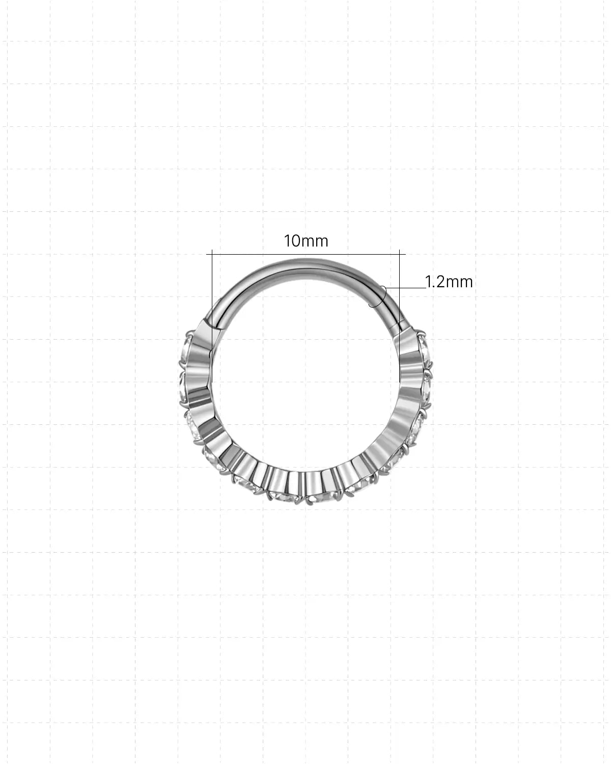 Half Pavé Eternity Clicker