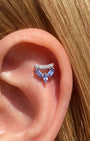V-Crest Baguette Marquise Flatback Stud