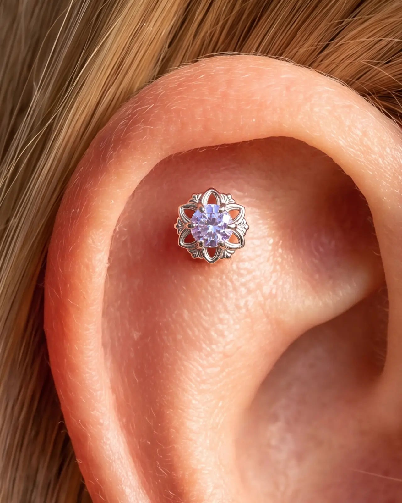 Radiant Blossom Flatback Stud