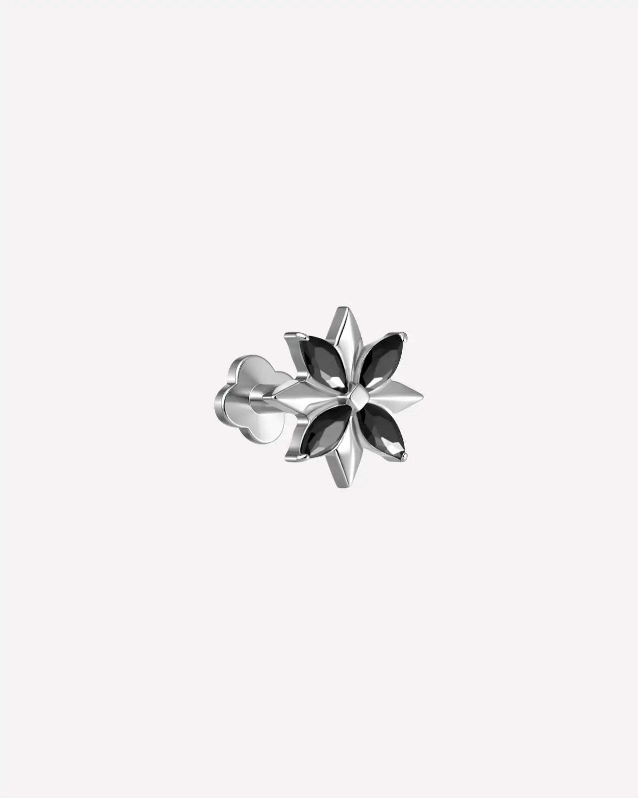 Pendiente plano con forma de estrella marquesa con púas