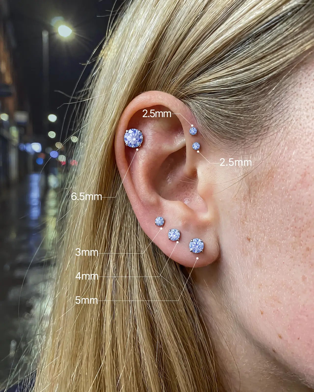 Brilliant Moissanite Solitaire Flatback Stud